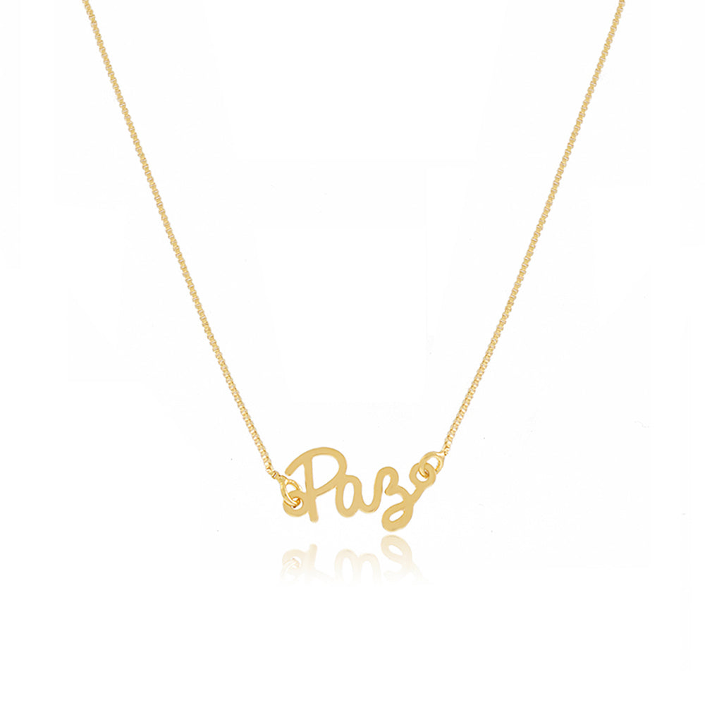 Colar Paz folheado a ouro 18k