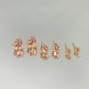 Brinco Trio Zircônia Coração Rosa folheado a ouro 18K