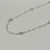 Choker elos de coração e pontos de zircônia folheada a prata