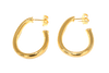 Brinco argola tubo aberto folheado em ouro 18k