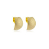 Brinco abaulado fosco folheado a ouro 18k