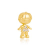 Pingente menininho de boné folheado a ouro 18k