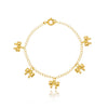 Pulseira infantil pingentes de lacinho folheada a ouro 18K
