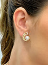 Brinco Tiara com pérola folheado a ouro 18K