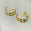 Brinco Argola Abaulada Média folheado a ouro 18K