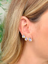 Brinco Gota ametista P folheado a ouro 18K