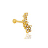 Piercing de furo galho de flor folheado a ouro 18k
