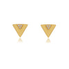 Brinco V com microzirconias folheado a ouro 18k