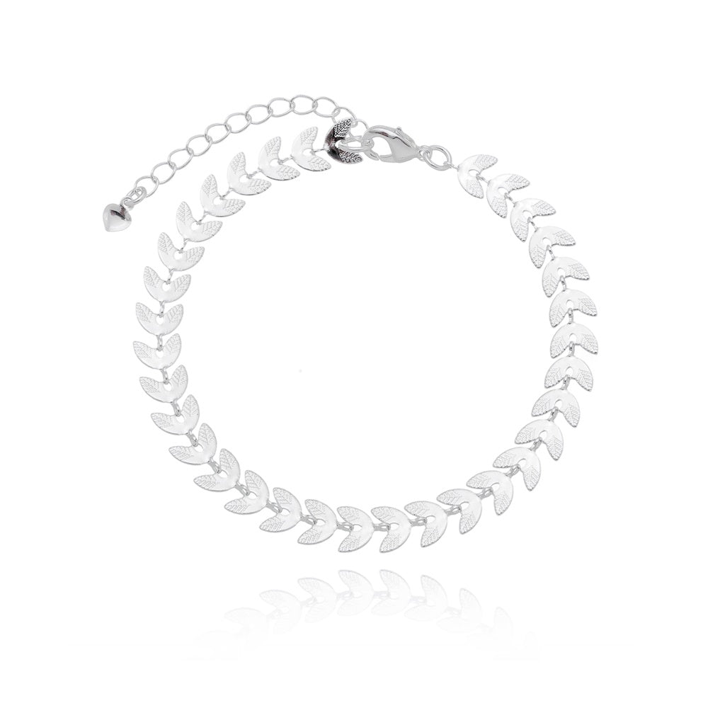 Pulseira escamas folheada em prata