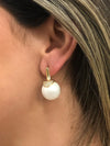 Brinco Pérola Mega folheado a ouro 18K