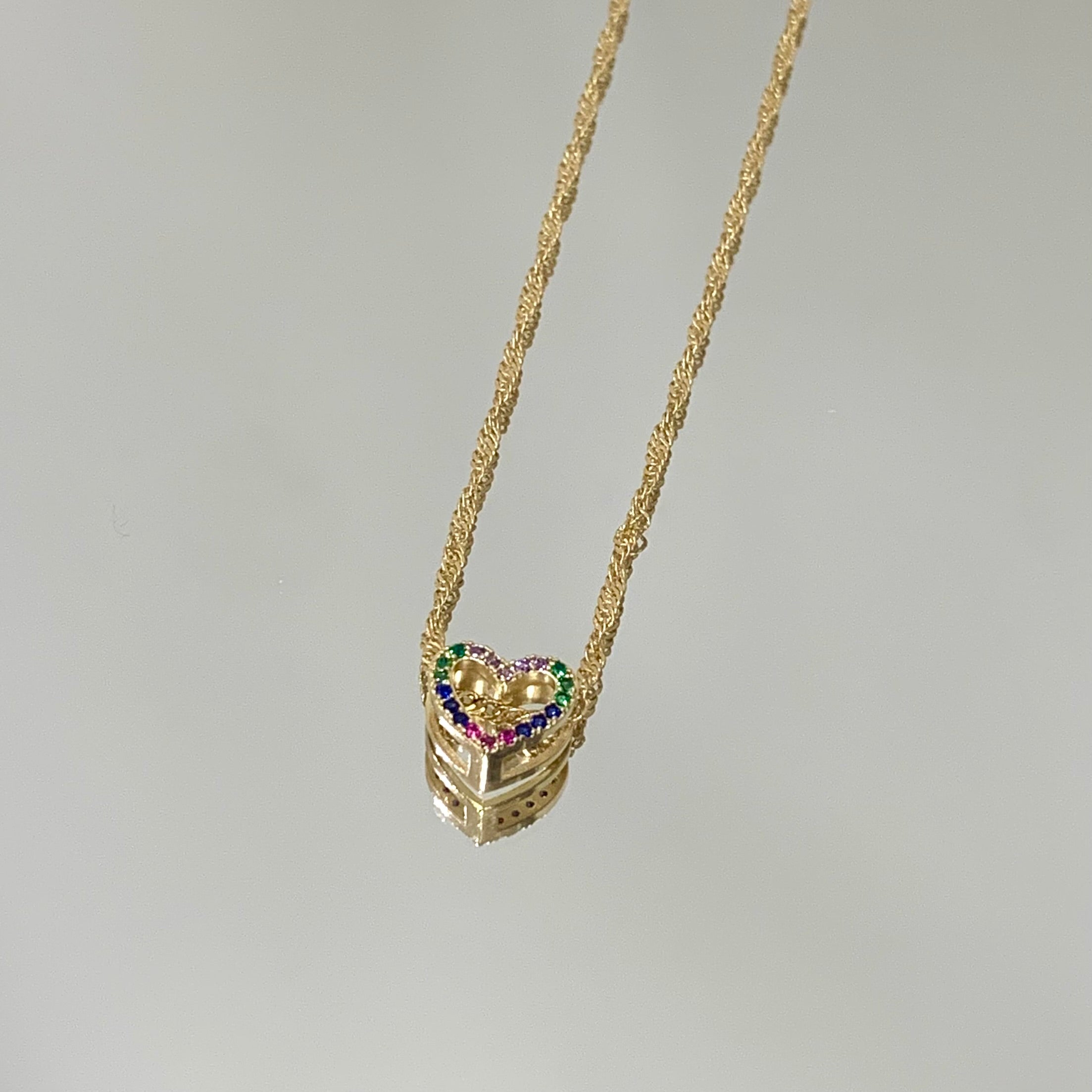Colar Coração colorsing folheado a ouro 18K