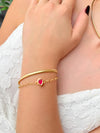 Pulseira Gota Rubi folheada a ouro 18K