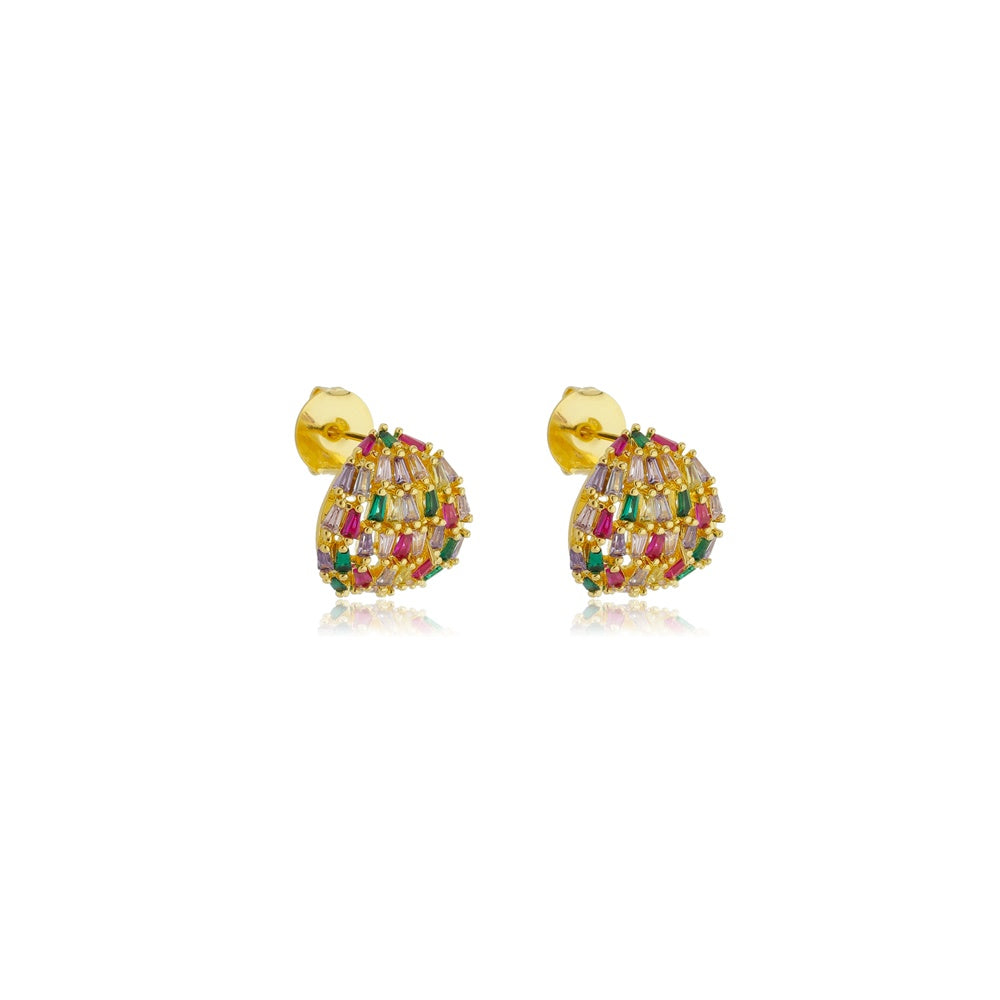 Brinco Irís color folheado a ouro 18k