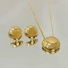 Conjunto Meia Esfera lisa folheado a ouro 18K