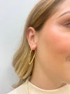 Brinco Argola Elíptica folheado a ouro 18K