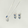 Conjunto Gota Safira folheado a prata