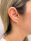 Brinco Argola vazada pequena folheada a ouro 18K