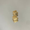 Brinco Argola Quadrada P frisada folheada a ouro 18K