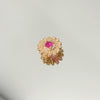 Pingente Charm Flor Rosa folheado a ouro 18K
