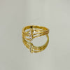 Anel 3 ondas folheado a ouro 18K