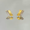 Brinco Côn-con folheado a ouro 18K e ródio