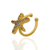 Piercing estrela do mar de zircônia folheado a ouro 18K