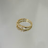 Anel Aparador pedras retangulares folheado a ouro 18K