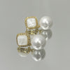 Brinco Quadri em madre e pérola folheado a ouro 18K