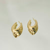 Brinco Argola em V Abaulada folheado a ouro 18K