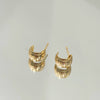 Brinco Argola Frisada P folheada a ouro 18K