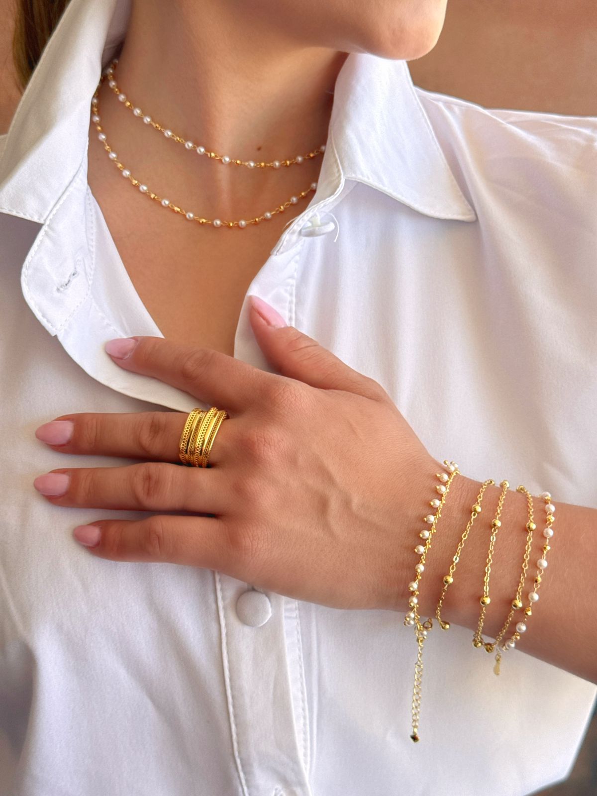 Anel Aerado folheado a ouro 18K
