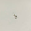 Piercing de furo cruz cravejada folheado a prata