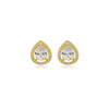Brinco gota cravejado G folheado a ouro 18k