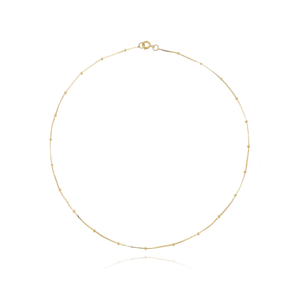 Choker com mini bolinhas folheado a ouro 18K