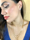Corrente unissex alternada 3x1 folheada a ouro 18k