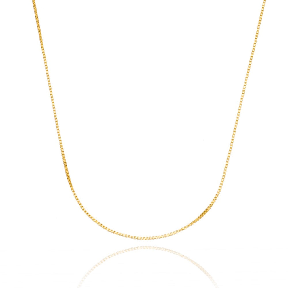 Corrente veneziana 0,25mm de 45cm folheado a ouro 18K