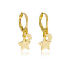 Brinco Argola Click Lua e Estrela folheado a ouro 18K