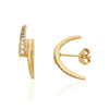 Brinco Ear Hook meia lua folheado em ouro 18k