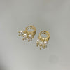 Brinco Argola Click 3 pérolas folheado a ouro 18K