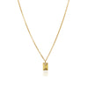 Colar carta cravejada em microzirconias folheado  a ouro 18K