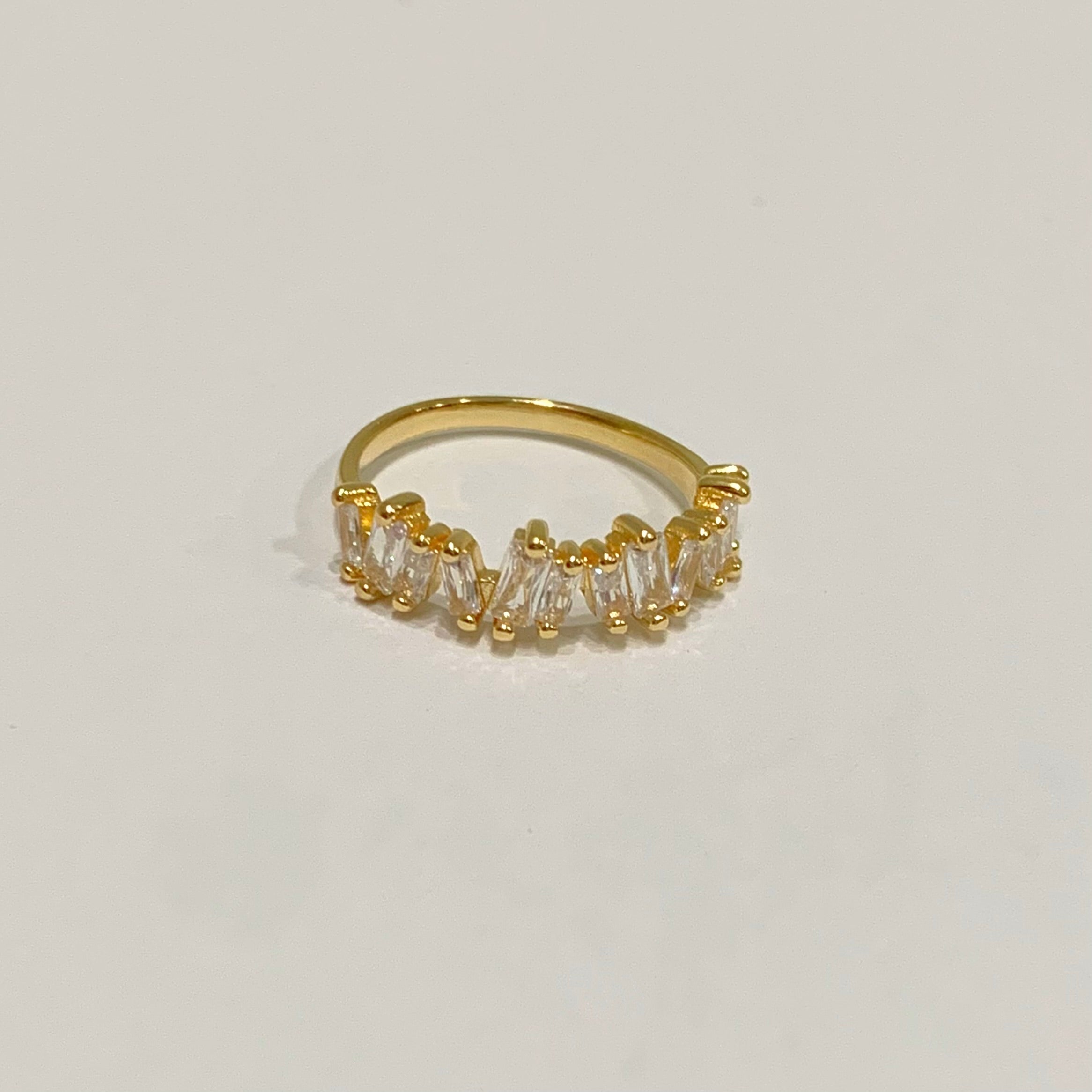 Anel September Cristal folheado a ouro 18K