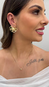 Brinco Flor Aramada folheado a ouro 18K