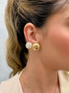 Conjunto Meia Esfera lisa folheado a ouro 18K