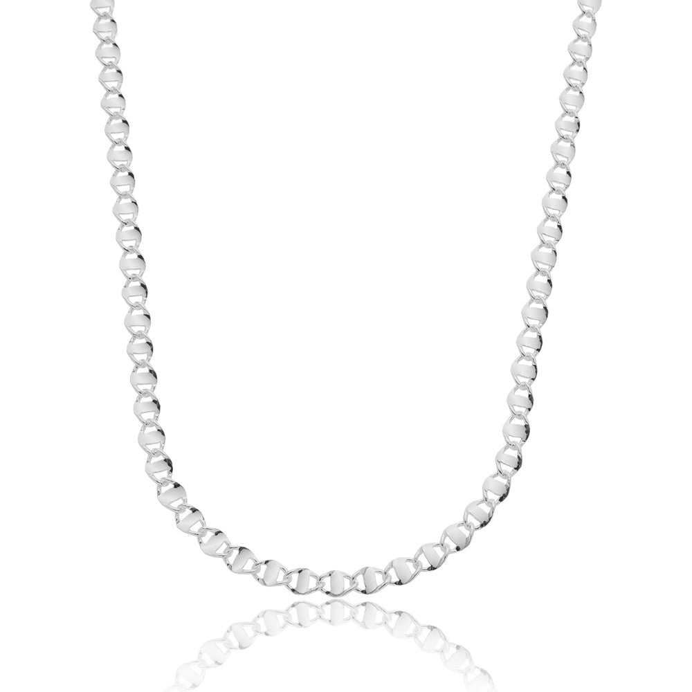 Choker elos redondos folheado a prata