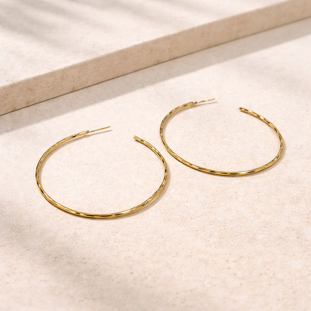 Brinco Argola Fio Facetado G folheado a ouro 18K