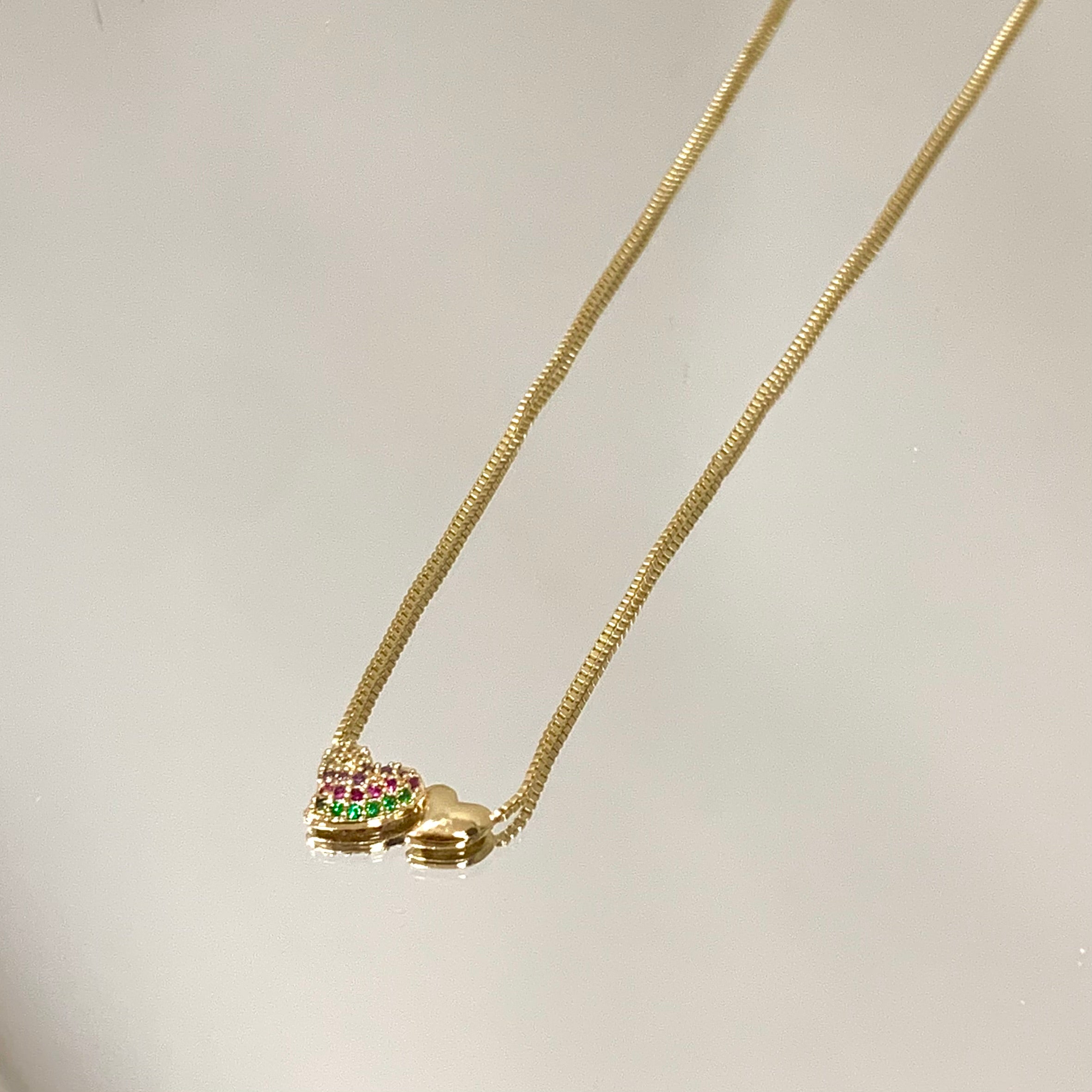 Colar Dois Corações folheado a ouro 18K