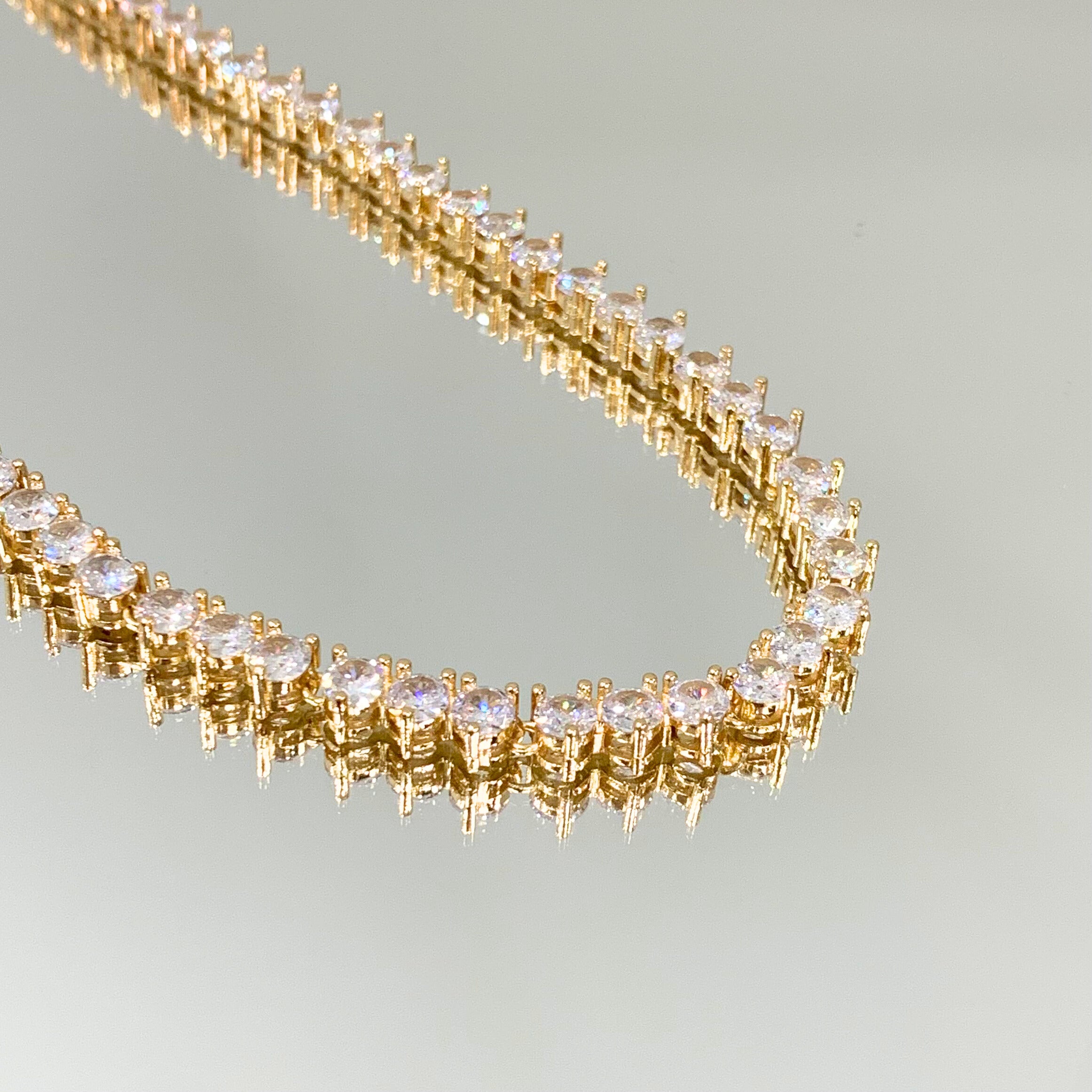 Colar Riviera 3 pontas folheado a ouro 18K