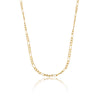 Corrente unissex alternada 3x1 folheada a ouro 18k