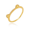 Anel gatinho com microzirconias folheado a ouro 18k