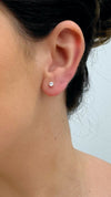 Brinco ponto de luz 2mm folheado a ouro 18K